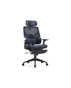 Купить Кресло Cactus CS-CHR-MC01-BLBK, на колесиках, сетка/ткань, черный/синий в E-mobi