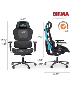 Купить Кресло геймерское Eureka Typhon синее  в E-mobi