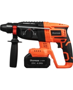 Купить Перфоратор аккумуляторный ЕРМАК 20В, 4Ач, 28 мм, 2.0 Дж, 0-4800 уд/мин, SDS-Plus 691-058  в E-mobi
