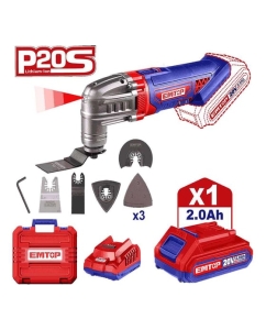 Купить Аккумуляторный многофункциональный инструмент emtop 20 В, 5000-20000 об/мин, угол качания: 3,2 6 регулировок скорости ELMF20221  в E-mobi