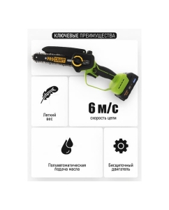 Купить Пила цепная аккумуляторная PROCRAFT 20В 6&quot; 8&amp;#39;&amp;#39; (15, 20 см) (АКБ 1,5 Ач + ЗУ + 2 Шина+ 2 Цепь) PKA44 2/2  в E-mobi