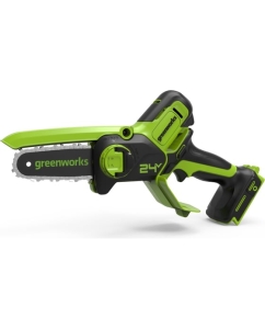 Купить Цепная мини пила аккумуляторная GreenWorks 24V, 10см, c 1хАКБ 2Ач с USB и ЗУ 2008207USB2  в E-mobi