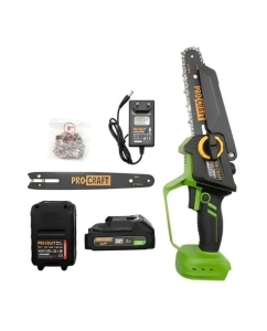 Купить Пила цепная аккумуляторная PROCRAFT 20В, 6&amp;#39;&amp;#39;+8&amp;#39;&amp;#39;, 4600 об/мин, АКБ 2Ач+ЗУ+2, Шина+2 Цепи, Кейс, PKA46 2/2  в E-mobi