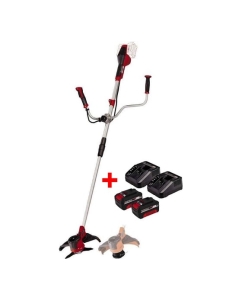 Купить Коса аккумуляторная Einhell PXC AGILLO 36/255, 2x18В,BL, нож+леска, велосипедная рукоятка + 2 аккумулятора 5.2 Ач + ЗУ 2x3А 3411320SET  в E-mobi