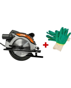 Купить Пила циркулярная СПЕЦ Набор БЦП-1600 220В/50Гц,1600Вт,5900об/мин, диск190*20мм, D рукоять, стальная опора,подключение к пылесосу, цв.коробка + перчатки СПЕЦ-4171/И-8076-И  в E-mobi