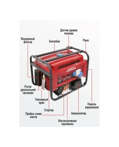 Купить Генератор бензиновый электрический POWERAC 6.5кВт, 220В, 15л.с., автозапуск PR7500H2E-ATS  в E-mobi