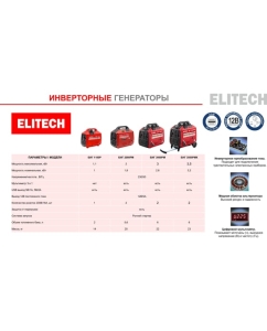 Купить Генератор бензиновый инверторный Elitech БИГ 1100Р 210595  в E-mobi