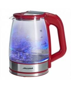 Купить Чайник электрический Аксинья КС-1006 1.8 л серебристый, прозрачный, красный  в E-mobi