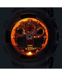 Купить Японские наручные часы Casio G-SHOCK GA-100FL-8A с хронографом  в E-mobi