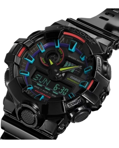 Купить Японские наручные часы Casio G-SHOCK GA-700RGB-1A с хронографом  в E-mobi