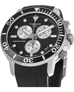Купить Швейцарские наручные часы Tissot T-Sport Seastar T120.417.17.051.00 с хронографом  в E-mobi