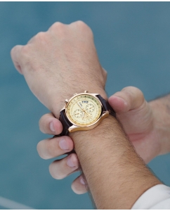 Купить Российские золотые наручные часы NIKA 1246.0.1.42A с хронографом  в E-mobi