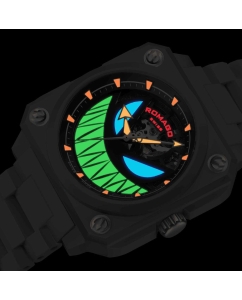 Купить Швейцарские механические керамические наручные часы ROMAGO RM113-BK  в E-mobi