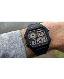 Купить Японские наручные часы Casio Illuminator AE-1200WH-1A с хронографом  в E-mobi