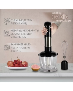 Купить Погружной блендер making oasis everywhere BL-85B серый, черный  в E-mobi
