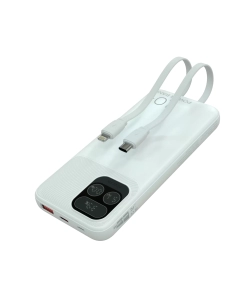 Купить Внешний аккумулятор 10000mAh 1USB 3.0A 22.5W PD More choice PB55-10 с кабелем White в E-mobi