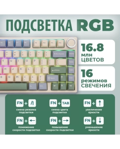 Купить Проводная/беспроводная клавиатура Aula F75 белый, зеленый (Aula_Б_З)  в E-mobi