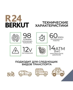 Купить Компрессор автомобильный Berkut R24 98л/мин  в E-mobi