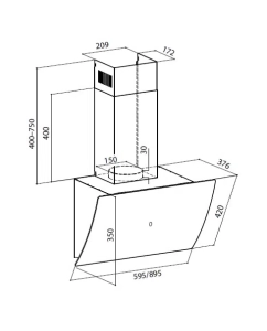 Купить Вытяжка настенная LEX Plaza GS 600  1М Black  в E-mobi