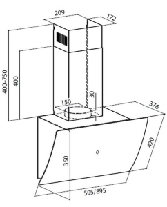 Купить Вытяжка настенная LEX Plaza GS 900 белый  в E-mobi