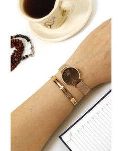 Купить Наручные часы Daniel Wellington Petite Amber 28 RG Brown  в E-mobi