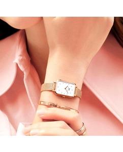 Купить Наручные часы Daniel Wellington Quadro 20X26 Pressed Evergold Lumine G White  в E-mobi