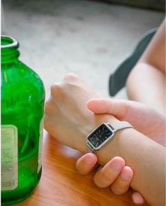 Купить Наручные часы Daniel Wellington Quadro 20x26 Bezel Mesh Black MOP S  в E-mobi