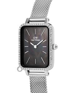 Купить Наручные часы Daniel Wellington Quadro Charm Bezel 20x26 Sterling Black MOP S  в E-mobi