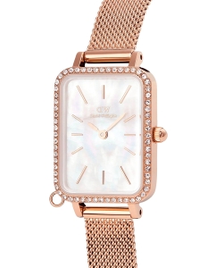 Купить Наручные часы Daniel Wellington Quadro Charm Bezel 20x26 Melrose White MOP RG  в E-mobi