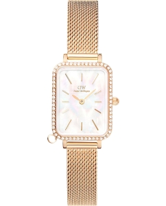 Купить Наручные часы Daniel Wellington Quadro Charm Bezel 20x26 Evergold White MOP G в E-mobi