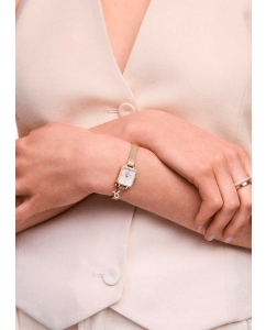 Купить Наручные часы Daniel Wellington Quadro Mini Charm Bezel 15.4x18.2 Melrose White MOP RG  в E-mobi
