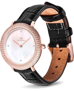 Купить Наручные часы Daniel Wellington Crystalline Bezel 32 Black Croc White MOP RG  в E-mobi
