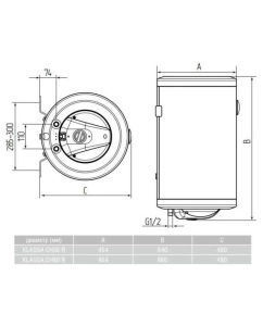 Купить Водонагреватель накопительный Metalac Klassa CHU 80R  в E-mobi