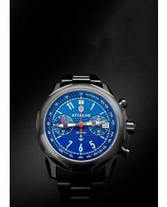Купить Российские наручные часы ATTACHE MARINE-CHRONO-BBLUE2 с хронографом  в E-mobi