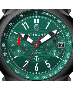 Купить Российские наручные часы ATTACHE MARINE-CHRONO-BGREEN1 с хронографом  в E-mobi