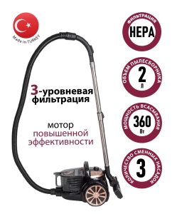 Купить Пылесос Pioneer VC335C черный  в E-mobi