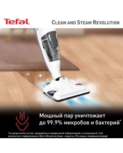 Купить Паровой пылесос Tefal Clean &amp; Steam Revolution VP7751WH, белый/синий  в E-mobi