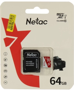 Купить Карта памяти Netac P500 ECO 64GB с адаптером, NT02P500ECO-064G-R в E-mobi