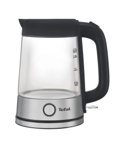 Купить Чайник электрический Tefal Glass Kettle KI750D30, 1.7 л, черный/серебристый в E-mobi