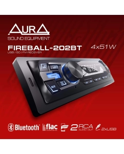 Купить Ресивер автомобильный AurA FIREBALL-202BT USB/BT в E-mobi