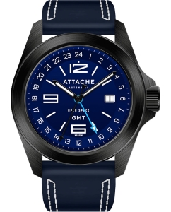 Купить Российские механические наручные часы ATTACHE OPEN-SPACE-GMT-BBLUE в E-mobi