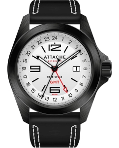Купить Российские механические наручные часы ATTACHE OPEN-SPACE-GMT-BSILVER в E-mobi