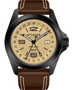 Купить Российские механические наручные часы ATTACHE OPEN-SPACE-GMT-BLUM в E-mobi