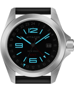 Купить Российские механические наручные часы ATTACHE OPEN-SPACE-GMT-SSILVER  в E-mobi