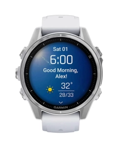 Купить Смарт-часы Garmin Fenix 8 43 мм Amoled Silver с силиконовым ремешком Whitestone  в E-mobi