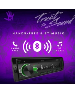 Купить Автомагнитола FIVE F24G (1din/зеленая/Bluetooth/USB/AUX/SD/FM/4*50)  в E-mobi