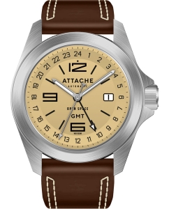 Купить Российские механические наручные часы ATTACHE OPEN-SPACE-GMT-SLUM в E-mobi