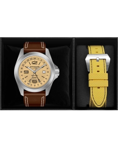 Купить Российские механические наручные часы ATTACHE OPEN-SPACE-GMT-SLUM  в E-mobi