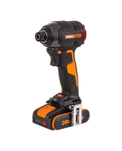 Купить Винтоверт ударный бесщеточный аккумуляторный WORX 20В, 200Нм, 2Ач х2, ЗУ 2А, кейс WX265 в E-mobi