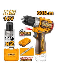 Купить Аккумуляторный бесщеточный шуруповерт INDUSTRIAL 16 В 60 Нм 22+1 INGCO CDLI16682  в E-mobi